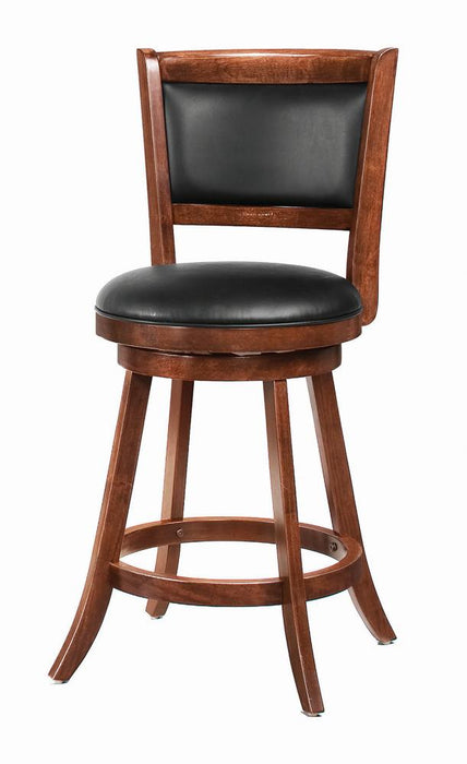 Broxton Upholstered Swivel Counter Height Stools Chestnut and Black (Set of 2) - Furniture Stars (Chicago, IL)