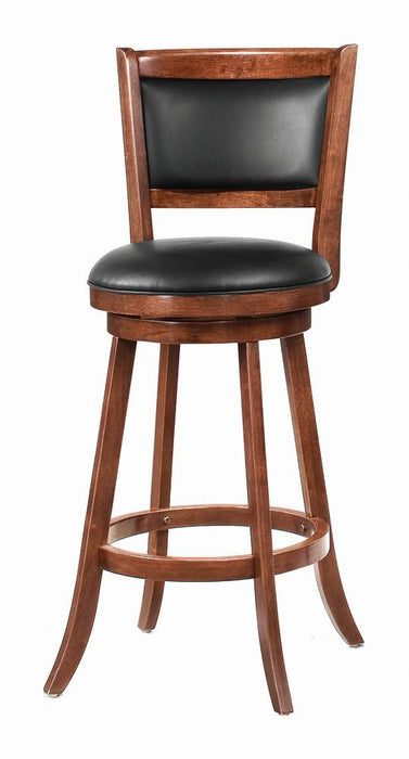 Broxton Upholstered Swivel Bar Stools Chestnut and Black (Set of 2) - Furniture Stars (Chicago, IL)