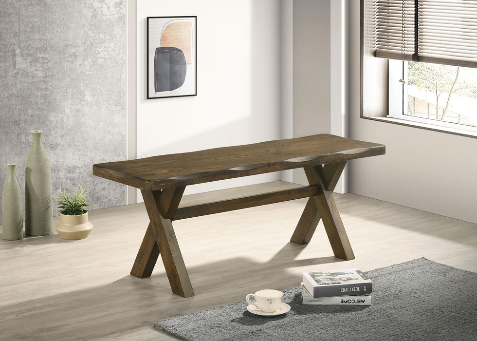Alston X-shaped Dining Bench Knotty Nutmeg - Furniture Stars (Chicago, IL)