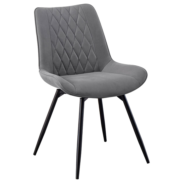 Diggs Upholstered Tufted Swivel Dining Chairs Grey and Gunmetal (Set of 2) - Furniture Stars (Chicago, IL)