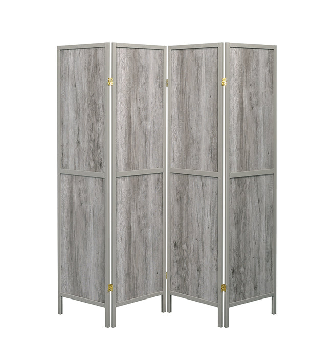 Deepika 4-panel Folding Screen Grey Driftwood - Furniture Stars (Chicago, IL)