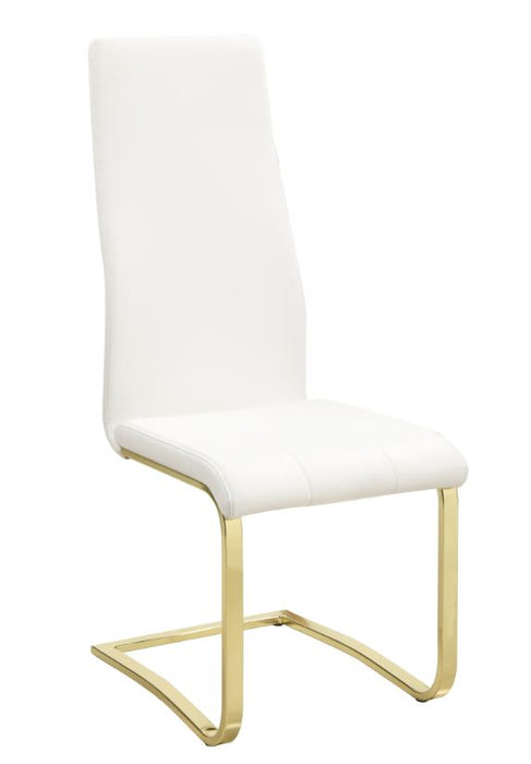 Montclair Side Chairs White and Rustic Brass (Set of 4) - Furniture Stars (Chicago, IL)