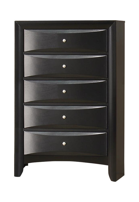 Briana Rectangular 5-drawer Chest Black - Furniture Stars (Chicago, IL)