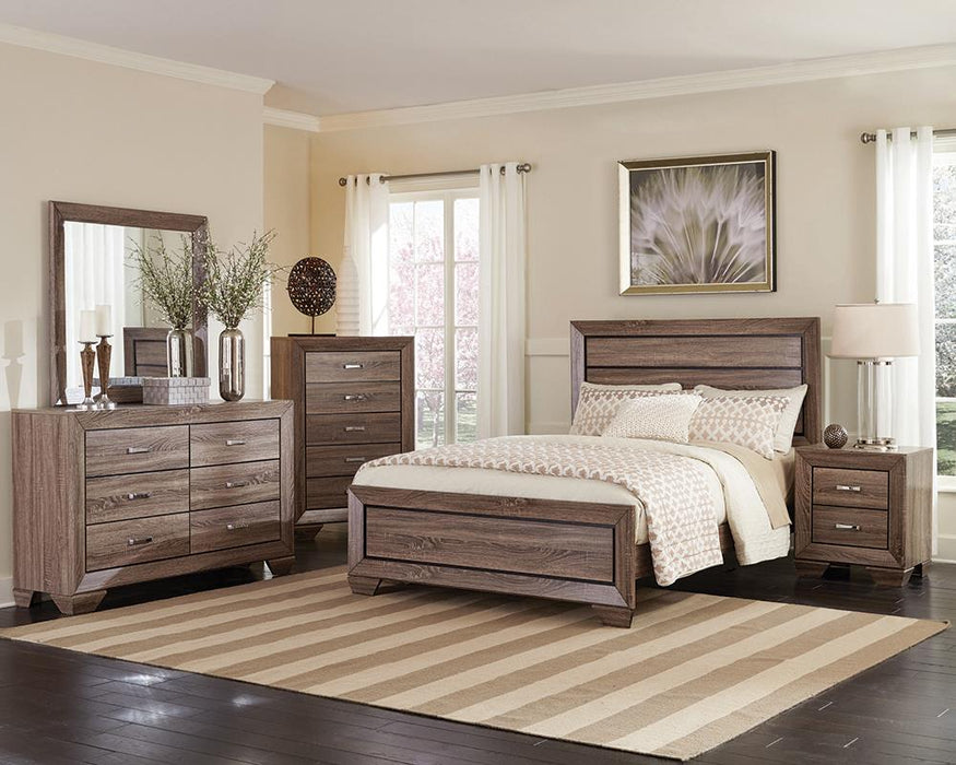 Kauffman Bedroom Set with High Straight Headboard - Furniture Stars (Chicago, IL)