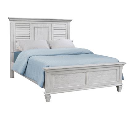 Franco Eastern King & Queen Panel Bed Antique White & Oak - Furniture Stars (Chicago, IL)