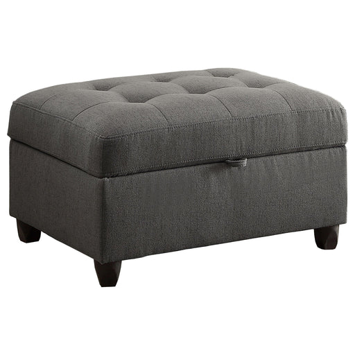 Stonenesse Tufted Storage Ottoman Grey - Furniture Stars (Chicago, IL)