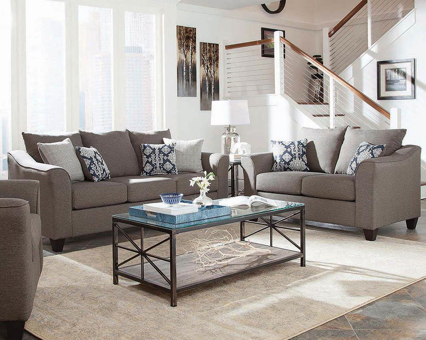 Salizar Upholstered Flared Arm Living Room Set Grey - Furniture Stars (Chicago, IL)