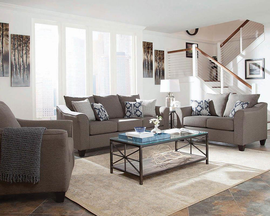 Salizar Upholstered Flared Arm Living Room Set Grey - Furniture Stars (Chicago, IL)