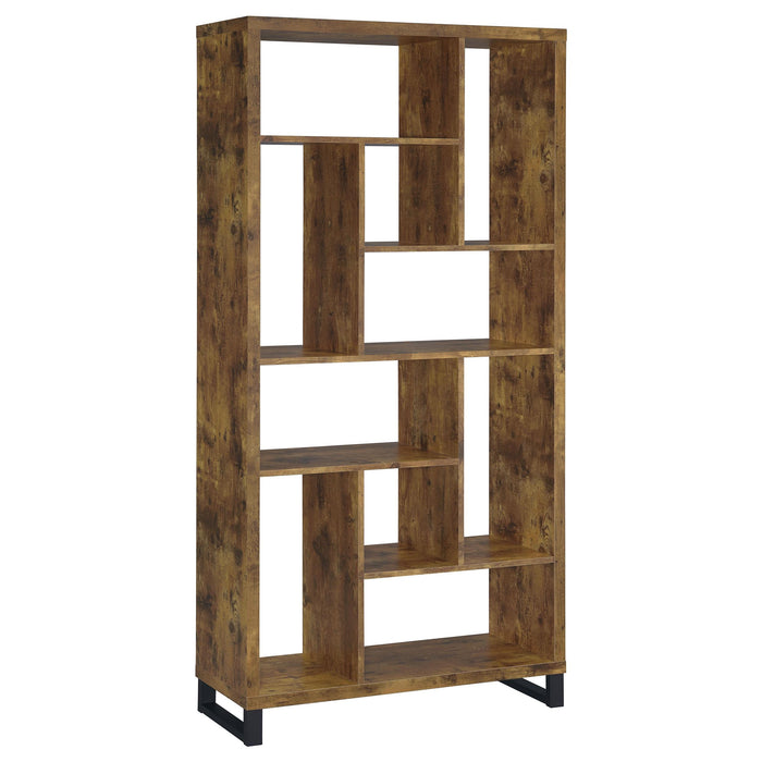Delwin 10-shelf Bookcase Antique Nutmeg - Furniture Stars (Chicago, IL)