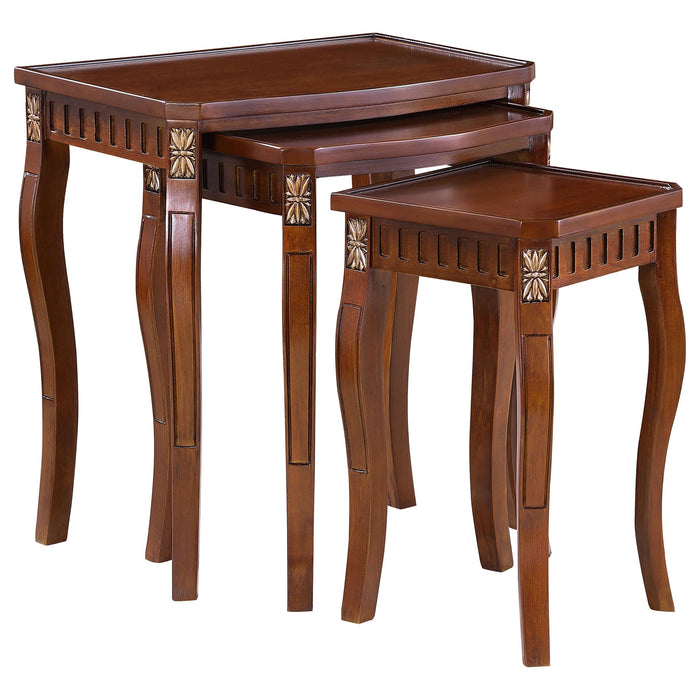 Daphne 3-piece Curved Leg Nesting Tables Warm Brown - Furniture Stars (Chicago, IL)