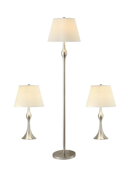 Griffin 3-piece Slender Lamp Set Brushed Nickel - Furniture Stars (Chicago, IL)