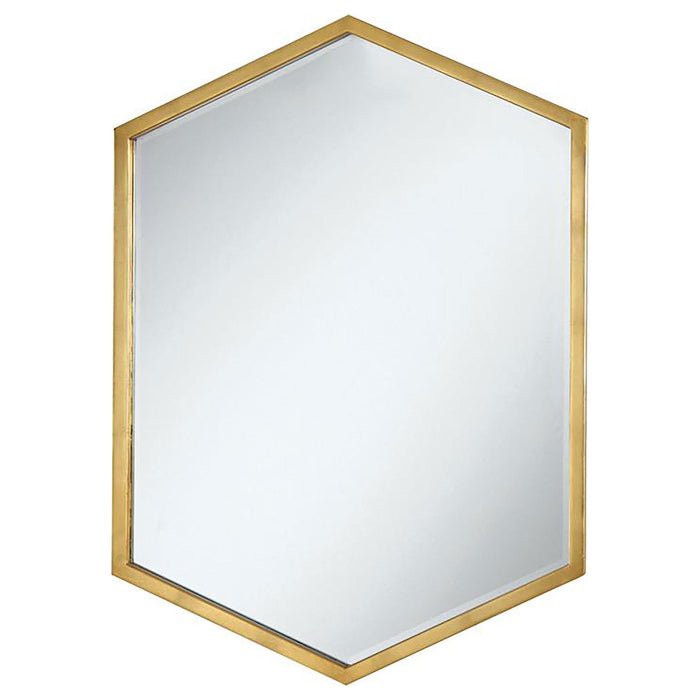 Bledel Hexagon Shaped Wall Mirror Gold - Furniture Stars (Chicago, IL)
