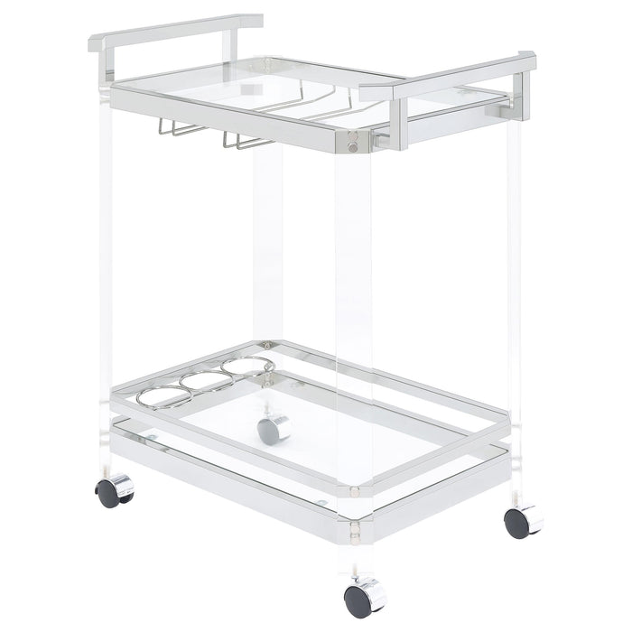 Jefferson 2-tier Glass Serving Cart Clear - Furniture Stars (Chicago, IL)