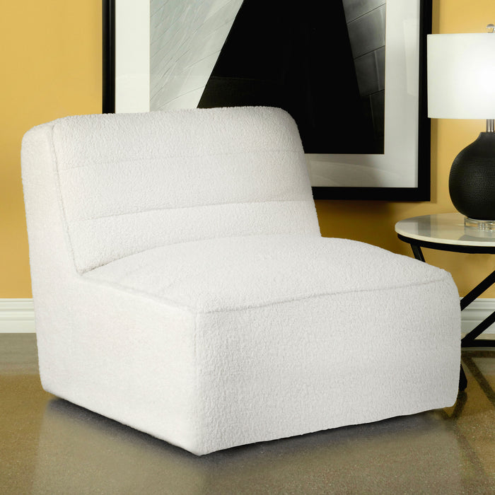 Cobie Upholstered Swivel Armless Chair - Furniture Stars (Chicago, IL)