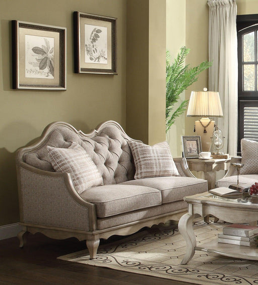 Acme Chelmsford Loveseat in Beige 56051 - Furniture Stars (Chicago, IL)
