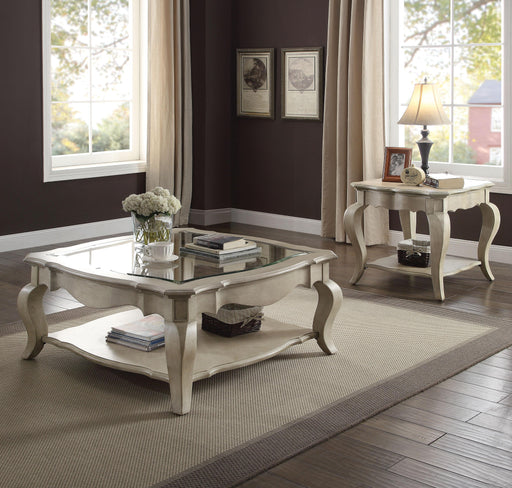 Chelmsford Antique Taupe & Clear Glass Coffee Table - Furniture Stars (Chicago, IL)