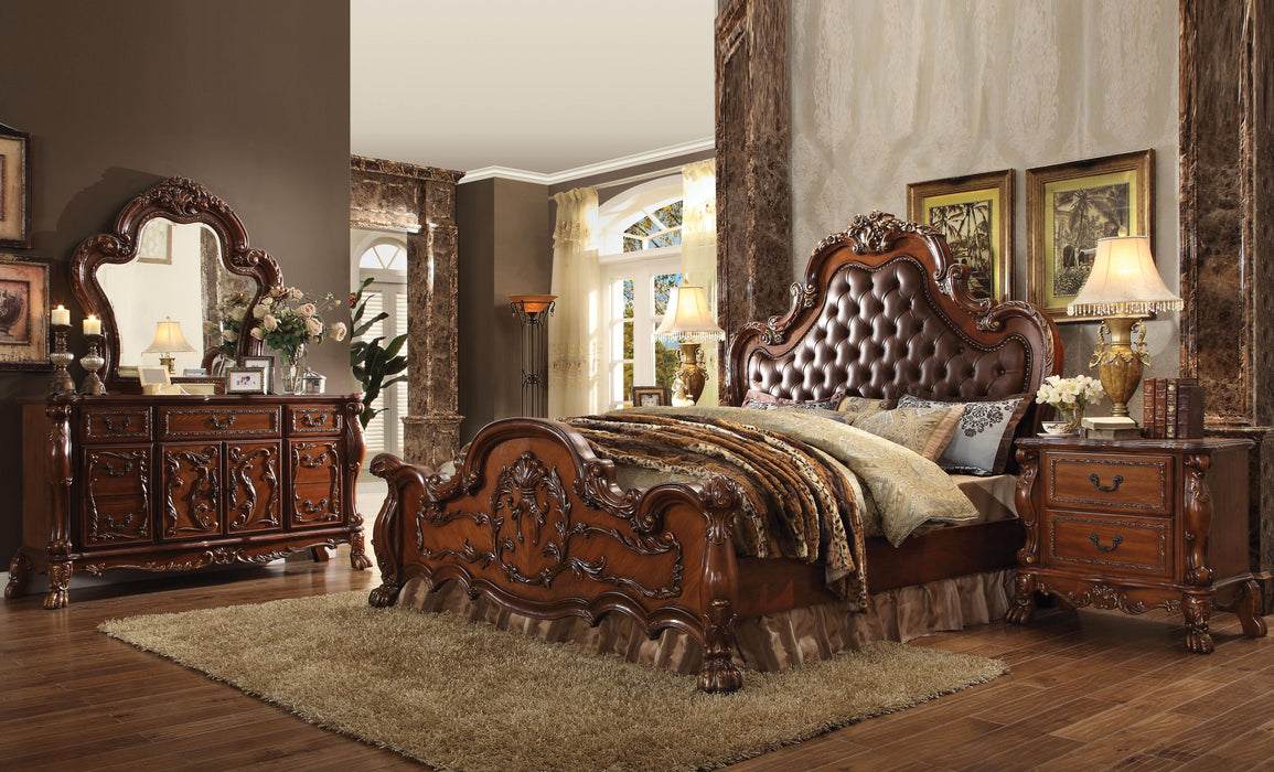 Dresden PU & Cherry Oak Eastern King Bed - Furniture Stars (Chicago, IL)