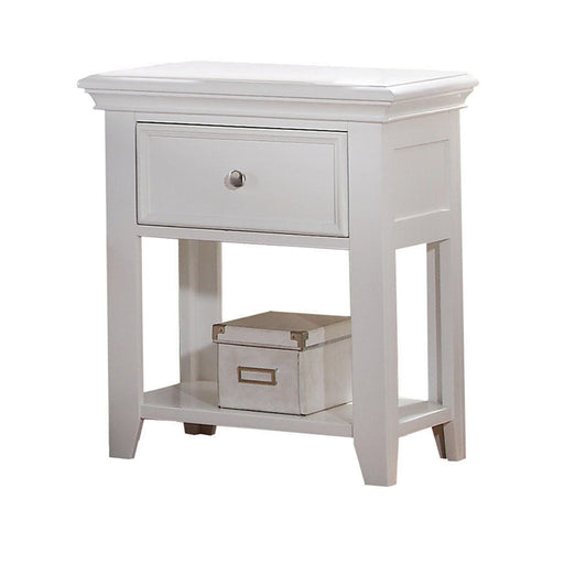 Lacey White Nightstand (1 DRAWER) - Furniture Stars (Chicago, IL)
