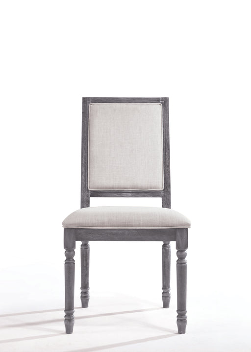Leventis Cream Linen & Weathered Gray Side Chair - Furniture Stars (Chicago, IL)