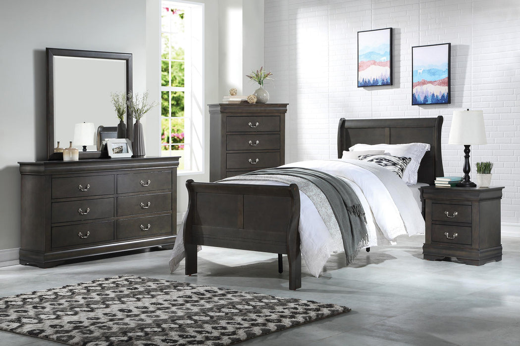 Louis Philippe Dark Gray Twin Bed - Furniture Stars (Chicago, IL)