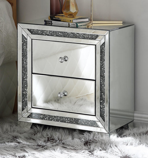 Noralie Mirrored & Faux Diamonds Accent Table - Furniture Stars (Chicago, IL)
