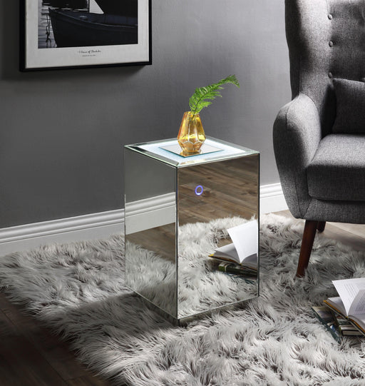 Nyoka Mirrored & Faux Gems Accent Table (LED) - Furniture Stars (Chicago, IL)