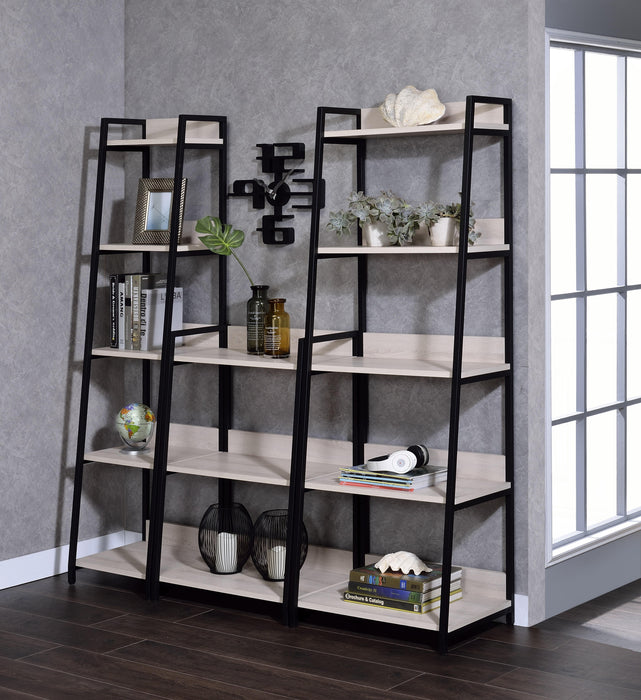 Wendral Natural & Black Bookshelf (5-Tier, 16"L) - Furniture Stars (Chicago, IL)