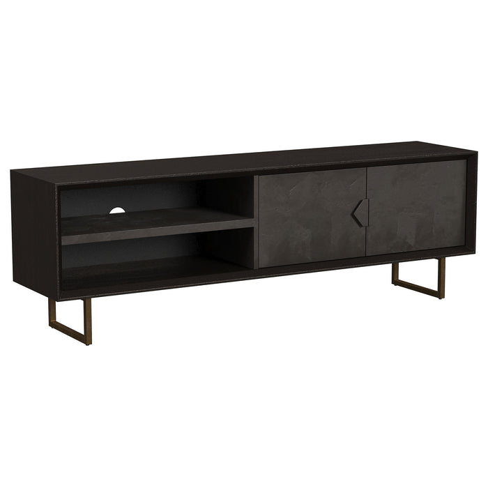 Marsden 2-door Wood 70" TV Stand Charcoal Black - Furniture Stars (Chicago, IL)