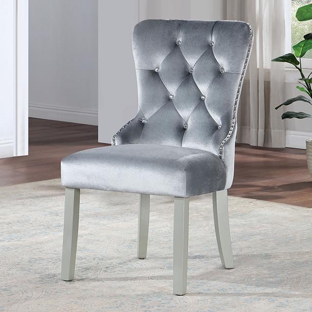 ADALIA Wingback Chair (2/CTN), Silver/Dark Gray - Furniture Stars (Chicago, IL)
