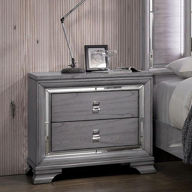 Alanis Light Gray Night Stand - Furniture Stars (Chicago, IL)