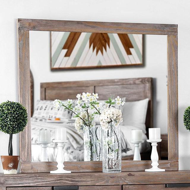 Wynton Weathered Light Oak Mirror - Furniture Stars (Chicago, IL)