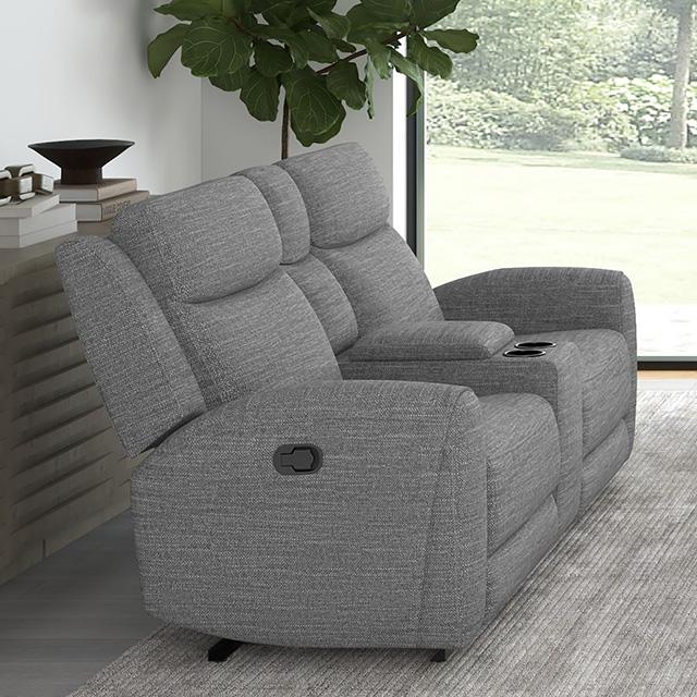 Antonius Manual Recliner Loveseat w/ Console - Furniture Stars (Chicago, IL)