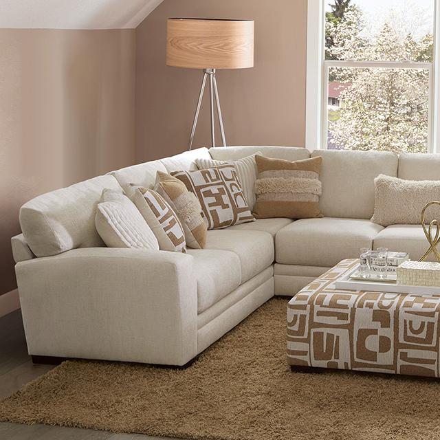 CARLETON Sectional, Ivory/Tan - Furniture Stars (Chicago, IL)