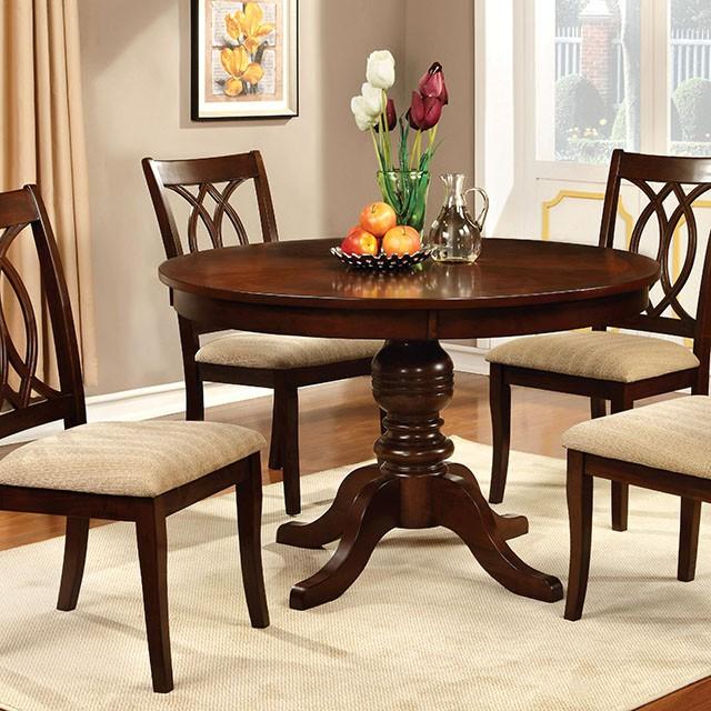 Carlisle Brown Cherry Round Dining Table - Furniture Stars (Chicago, IL)