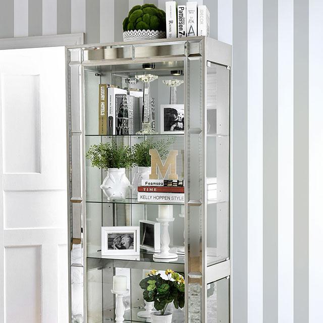 Carrollton Chrome Curio Cabinet - Furniture Stars (Chicago, IL)