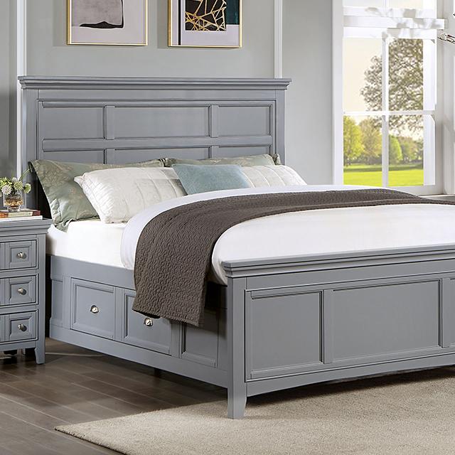 CASTLILE Queen Bed, Gray - Furniture Stars (Chicago, IL)
