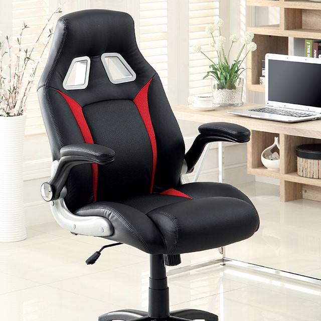 Argon Black/Silver/Red Office Chair - Furniture Stars (Chicago, IL)