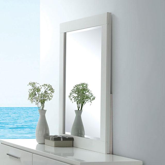 Christie Glossy White Mirror - Furniture Stars (Chicago, IL)