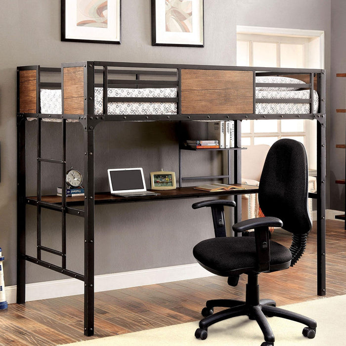 CLAPTON Black Twin Bed w/ Workstation - Furniture Stars (Chicago, IL)