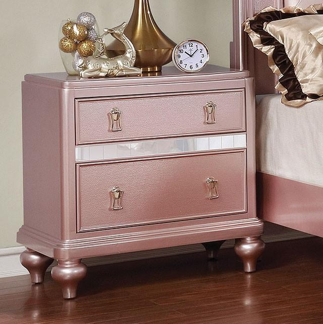 Ariston Rose Gold Night Stand - Furniture Stars (Chicago, IL)