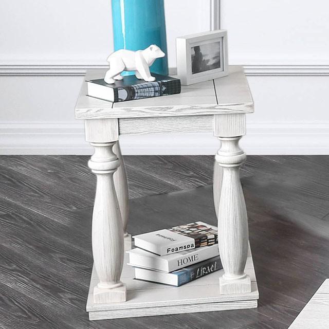 Arlington Antique White End Table - Furniture Stars (Chicago, IL)