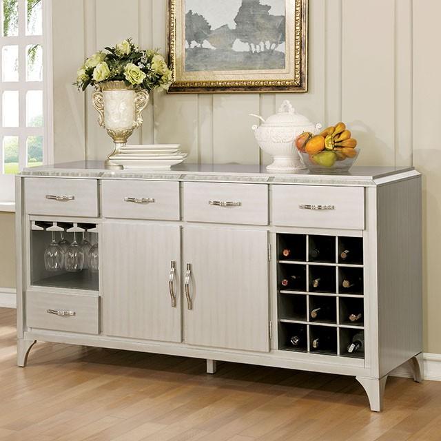 DIOCLES Silver/Gray Server - Furniture Stars (Chicago, IL)