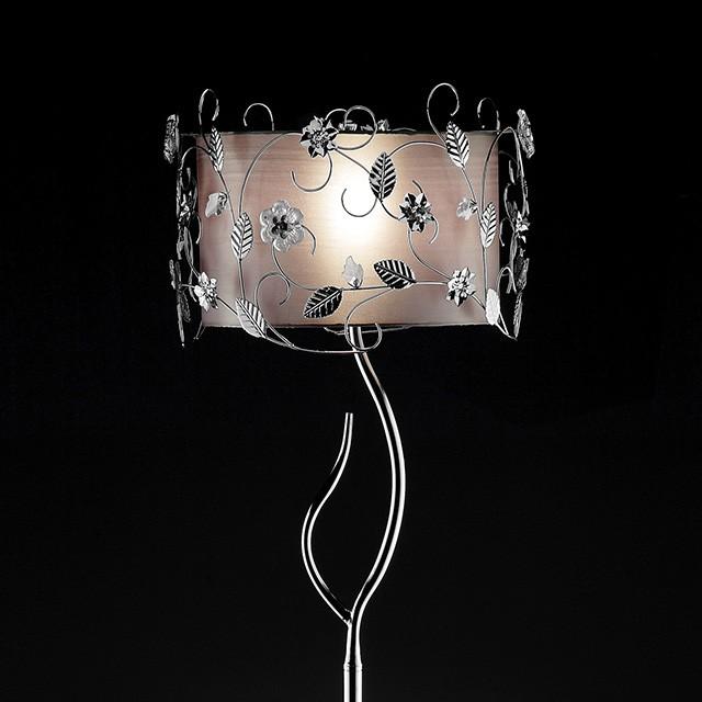 Elva Silver/Chrome Floor Lamp, Double Shade - Furniture Stars (Chicago, IL)