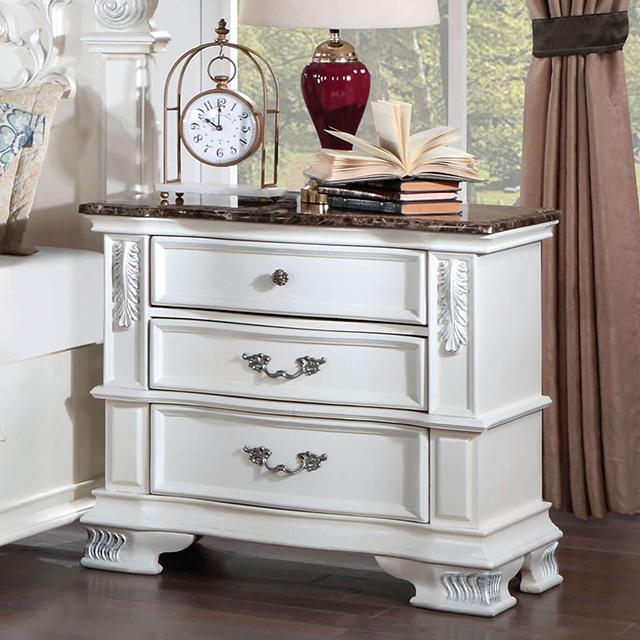 ESPARANZA Night Stand, Pearl White - Furniture Stars (Chicago, IL)
