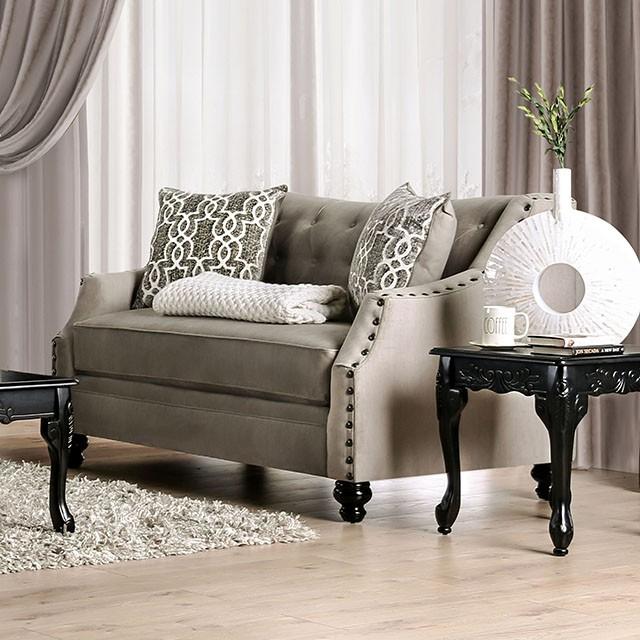 Ezrin Light Brown Love Seat - Furniture Stars (Chicago, IL)