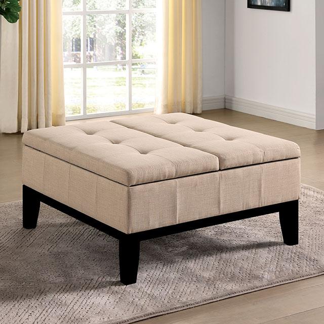 FAZIO Storage Ottoman, Beige - Furniture Stars (Chicago, IL)