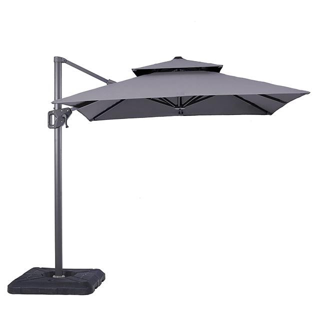 Fida 8 Ft Square Umbrella w/ Double Top + 37" Large Base - Furniture Stars (Chicago, IL)