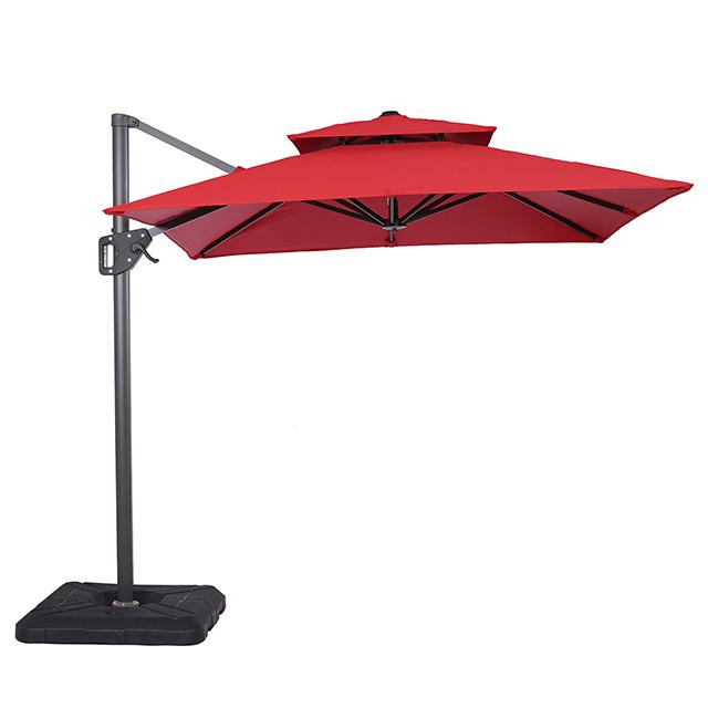 Fida 8 Ft Square Umbrella w/ Double Top + 37" Large Base - Furniture Stars (Chicago, IL)