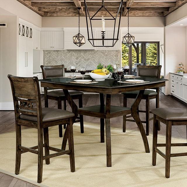 Flick Rustic Oak Counter Ht. Table - Furniture Stars (Chicago, IL)