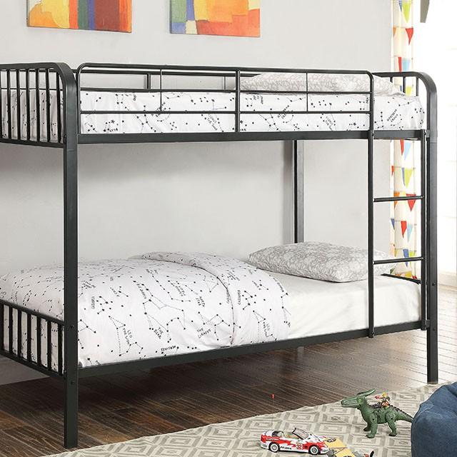 CLEMENT Black Metal Twin/Twin Bunk Bed - Furniture Stars (Chicago, IL)